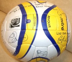 and the signed match ball